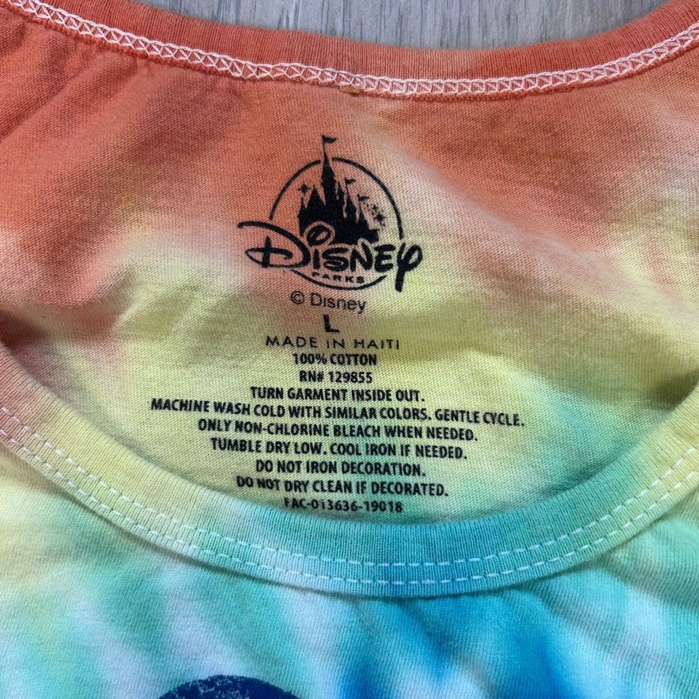 Disney Parks Mickey Mouse Tie Dye Tank Top Walt Disney World Rainbow Mens Large - Picture 2 of 4